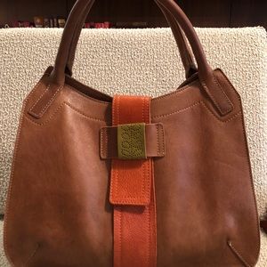 Leather Orla Kiely Greenstem bag